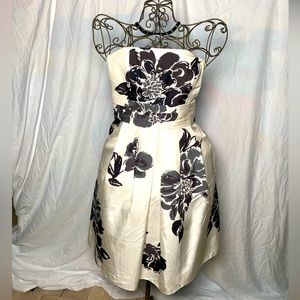 Strapless Black and White Petite Dress